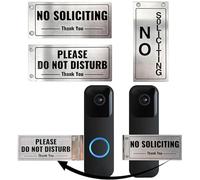 Metal Doorbell Cover for Home & Front Door, Aluminum No Soliciting Sign, Rotates to “DO NOT DISTURB”, Drill - Free Easy Install, Perfect for Dog Owners & Moms with Sleeping Babies