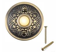 Metal Doorbell Push Button, Weatherproof Bronze Wired LED Light Door Round Bell Buttons with Screws, Compatible with Most Wired Doorbell