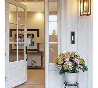 Metal Doorbell Push Button with LED Light - Wall-Mounted Wired Door Chime Button for DC 12-24V Systems, Black, 2.95 x 1.1 x 1.1 Inches, Replacement