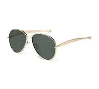 Metal Double Bridges Women Sunglasses Punk Men UV400 for outdoor sports running and traveling,golden green