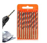 Metal Drill Bit Set - 10pcs Self-Lubricating Drill Bit Kit, High-Speed Steel 4341 Black and Yellow Twist Drilsl Bits | High Speed Steel Accessory for Wood, Cast Iron Aluminum, Copper and Hardened M