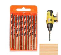 Metal Drill Bit Set - 10pcs Self-Lubricating Drill Bit Kit, High-Speed Steel 4341 Black and Yellow Twist Drilsl Bits | High Speed Steel Accessory for Wood, Cast Iron Aluminum, Copper and Hardened M