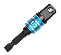 Metal Drill Bits, Bit Set, 1pc Socket Adapter Impact Driver with Hex Shank Extension Bar 1/4 3/8 1/2 Taladro Drilling Machine with Tool Kit(Balck 12)