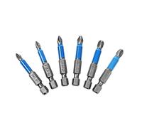 Metal Drill Bits, Bit Set, 6Pcs Non-Slip Magnetic Screwdriver 50mm Hex Shank PH1/PH2/PH3/PZ1/PZ2/PZ3 Power Tools Accessories