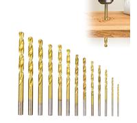 Metal Drill Bits for Hard Steel 13PCS Drill Bit Set Drill Bits for Metal for Straight Shank 1.5mm-6.5mm Drill Bits Metric High Speed Steel for Drilling Wood Metal and Plastic