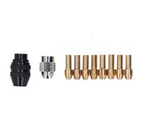 Metal Drill Chuck Collet Set, Integrated Structure, High Stability, Keyless Chuck Adapter with 8 Sizes of Brass Collet, for Tools