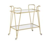 Metal Drinks Trolley with Glass Top Gold NOTI