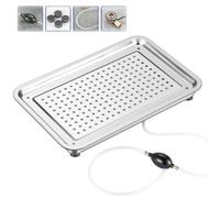 Metal Drip Pan, Double Layer Drain Pan with Drain Pipe, Kitchenware Drip Trays, 304 Stainless Steel, for Living Room(50x35x5cm/20x14x2in)