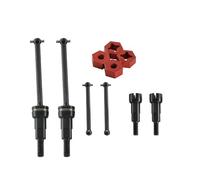 Metal Drive Shaft Axle Set Wheel Hex Adapter RC Upgrade Parts for ARRMA 1/14 Mojave GROM Brushless Brushless RC Car (Black-Red)