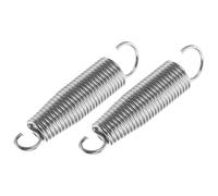 Metal Drum Foot Pedal Spring Silver 2pcs for Bass Drum Pedals | Adjustable Tension Support, Portable Parts for Studio Recording and Drum Practice, with Rings and Hook Tensioner