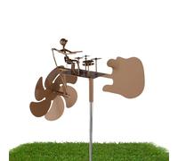 Metal Drummer Windmill - Wind Spinners for Garden and Courtyard, Rock Punk Style Percussion Drummer Wind Spinners, Creative and Dynamic Rotating Sound Windmills for Garden