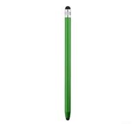 Metal Dual Head Stylus Pen Soft Rubber Tip, No Scratches, Works on Tablets, Phones (green)