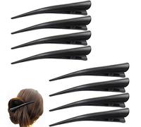 Metal Duckbill Hair Clip Crocodile Barrettes Hair Styling Clips Alligator Hair Pins Hairdressing Clips Crocodile Hair Sectioning Clips for Women/Girls Thin/Thick Hair in Salon/Home, Black 8 Pieces