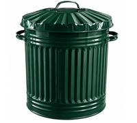 Metal Dustbin 40L Steel Bin, Green Classic Bin Steel Retro Style Dustbin | Made In The UK Green Powder Coated Bin Feed Bin for Indoor & Outdoor Use