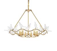 Metal e Ceiling Pendant Light 18 Different Poses of Glass Birds Standing on the nest Lifelike Amazing