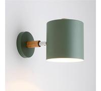 Metal E27 Wall Sconce Single Head Cylinder Light Fixture Decorative Indoor Wall Lamp for Bedroom Living Room Hallway Home Lighting 询问 ChatGPT(Green)