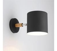Metal E27 Wall Sconce Single Head Cylinder Light Fixture Decorative Indoor Wall Lamp for Bedroom Living Room Hallway Home Lighting 询问 ChatGPT(Black)