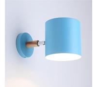 Metal E27 Wall Sconce Single Head Cylinder Light Fixture Decorative Indoor Wall Lamp for Bedroom Living Room Hallway Home Lighting 询问 ChatGPT(Blue)