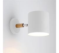 Metal E27 Wall Sconce Single Head Cylinder Light Fixture Decorative Indoor Wall Lamp for Bedroom Living Room Hallway Home Lighting 询问 ChatGPT(White)