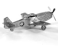 Metal Earth P-51 Mustang Silver 3D metal Model + Tweezer 010039