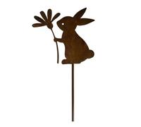 Metal Easter Rabbits Garden Stakes Outdoor Metal Happy Rabbits Yard Sign Lawns Decors Yard Sign Decorative Garden Stakes Outdoor
