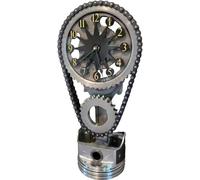 Metal Edition Rotating Gear Clock, Industrial Steampunk Home Decor - Creative Timing Motorized Chain Clock with Movement Gears for Office and Living Room Desktop Decor