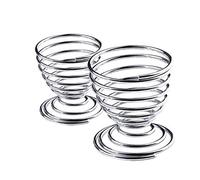 Metal Egg Cup Spiral Kitchen Breakfast Hard Boiled Spring Holder Egg Cup