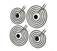 Metal Electric Cooktop Elements 4-Pack Fast Heating | for rapid heating technology, energy efficient cooking, fits most brands except for ge for hotpoint, 2x6in 2x8in sizes