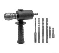 Metal Electric Drill to Hammer Adapter Head with Double Sided Screw Fixing and Non Slip Threaded Handle for Strong Power Wall Drilling