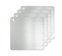 Metal Electrical Box Cover Panel 4-Pack, Stainless Steel Square Blank Junction Box Cover for 4-Inch Enclosures, 10.2 cm, Silver