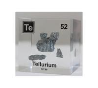 Metal Element Cube 5cm/2in Encased in Crystal-Clear Lucite Acrylic for Element Collections Lab Experiment Material-52-Te Tellurium