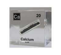 Metal Element Cube 5cm/2in Encased in Crystal-Clear Lucite Acrylic for Periodic Table Collection Christmas Gift-20-Ca (Calcium)