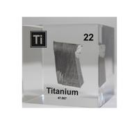 Metal Element Cube 5cm/2in Encased in Crystal-Clear Lucite Acrylic for Periodic Table Collection Christmas Gift-22-Ti (Titanium)