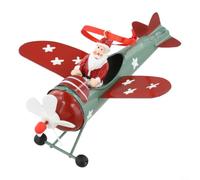 Metal Elk Plane Pendant 13x11cm Festive Tree Decoration(Santa Claus)