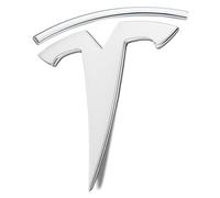 Metal Emblem Replacement for Tesla Model Y Juniper 2026+, Logo Badge Anti-Fade, All-Weather, Easy Install, Multiple Colors for Tesla Y Juniper Accessories 2026 (Rear-Model Y Juniper 2025+, Silver)