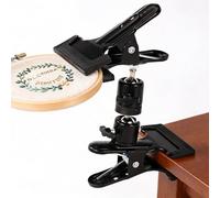 Metal Embroidery Hoop Holder, Adjustable 360° Rotated Cross Stitch Lap Stand Table Kit Clamp Hands-Free Needlepoint Support Accessories Supplies for Embroidery Craft Needlework DIY Projects