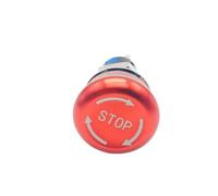 Metal Emergency Stop Button Switch 16/19/22mm mushroom head emergency STOP knob self-locking switch 1NO 1NC/2NO 2NC close button(Three arrows,19MM,3Pin(1NO1NC))
