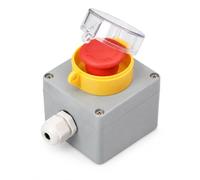 Metal Emergency Stop Control Box, IP67, stop button + cover, 3 | Aluminium Housing, Screw Mounted Enclosure, Equipment Control Panels, For Maintenance Personnel
