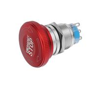 Metal Emergency Stop Push Button Switch Red Latching Ip65 19mm | Twist Reset, 3pin Spdt 3-220v, Stop Sign Face, for Panels and Machinery