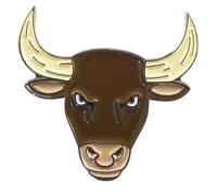 Metal Enamel Animal Pin Badge, Dogs, Zoo Animals, Pets, Insects, Arachnids, Birds, Sea Creatures, collectable, swapable, Lapel Pin or Tie Pin (Bull Head Pin Badge)