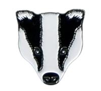Metal Enamel Animal Pin Badge, Dogs, Zoo Animals, Pets, Insects, Arachnids, Birds, Sea Creatures, collectable, swapable, Lapel Pin or Tie Pin (Badger Black and White Pin Badge)