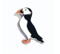 Metal Enamel Animal Pin Badge, Dogs, Zoo Animals, Pets, Insects, Arachnids, Birds, Sea Creatures, collectable, swapable, Lapel Pin or Tie Pin (Puffin Sea Bird Pin Badge)