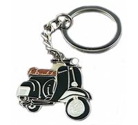 Metal Enamel Keyring Black Vespa MOD Scooter
