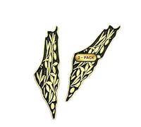 Metal Enamel Palestine Map Pin - Cultural Lapel Pin, 2 Pcs, Metal, agate