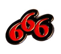 Metal Enamel Pin Badge Brooch Biker Rebel Black 666 Devil Number