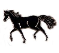 Metal Enamel Pin Badge Brooch Black Pony Horse Riding Equestrian