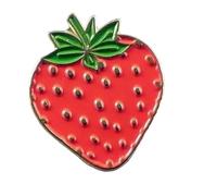 Metal Enamel Pin Badge Brooch Hobby Pastimes Support Lapel Flair Gift Dress up your Coat or Bag (Strawberry Fruit)