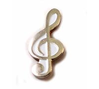 Metal Enamel Pin Badge Brooch Music Treble Clef Chrome