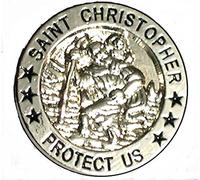 Metal Enamel Pin Badge Brooch Saint St. Christopher Safe Travel