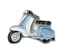 Metal Enamel Pin Badge Brooch Scooter Lambretta - Light Blue & White